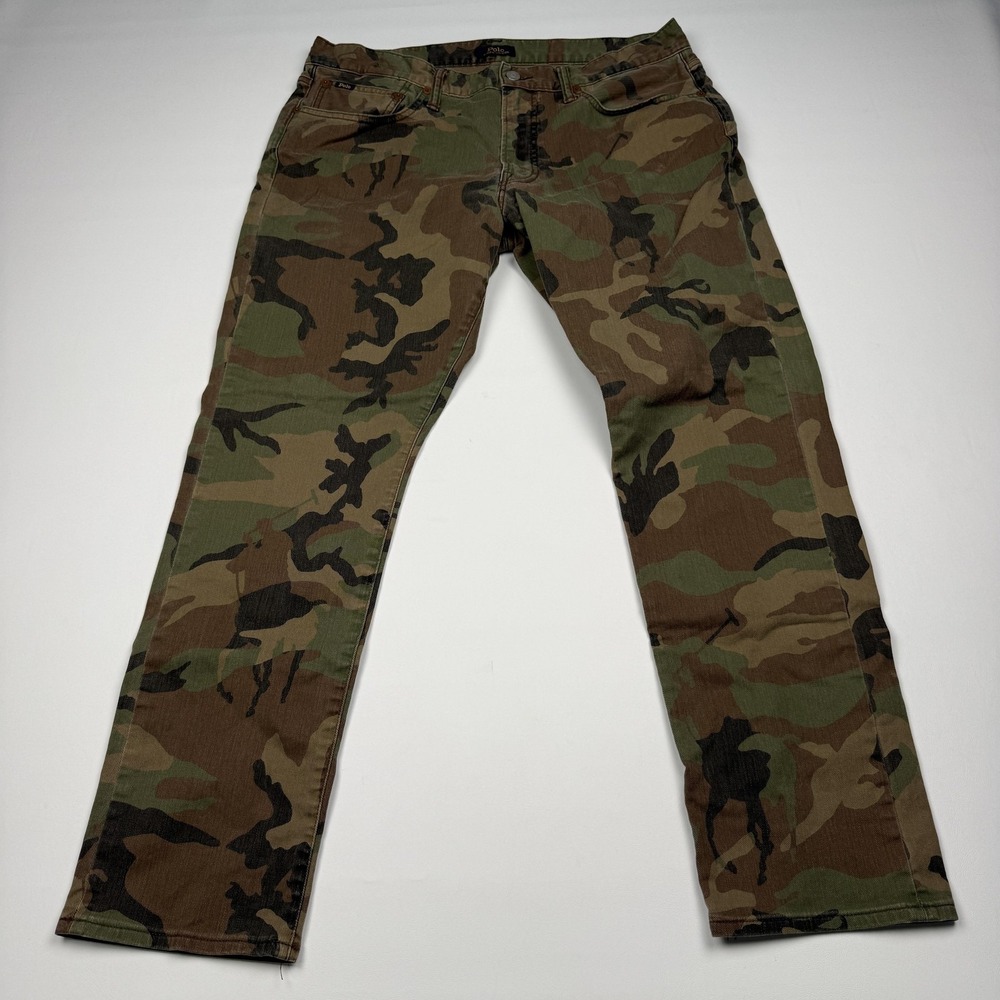 Polo Ralph Lauren Sullivan Slim Jeans Mens 35x30 Camo Straight Denim Pants
